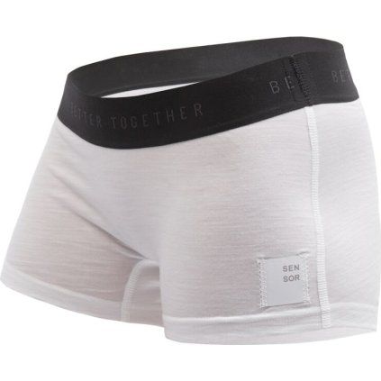 Dámské merino kalhotky SENSOR Cordura s nohavičkou bílé (Velikost S, Barva bílá)