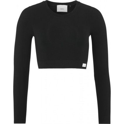 Dámský sportovní top CRAFT Collective Rib Cropped LS - černá (Velikost XS-S)