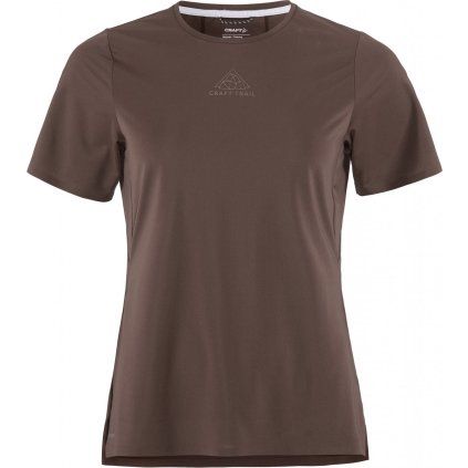 Dámské běžecké triko CRAFT PRO Trail SS 2 - hnědá (Velikost XS)