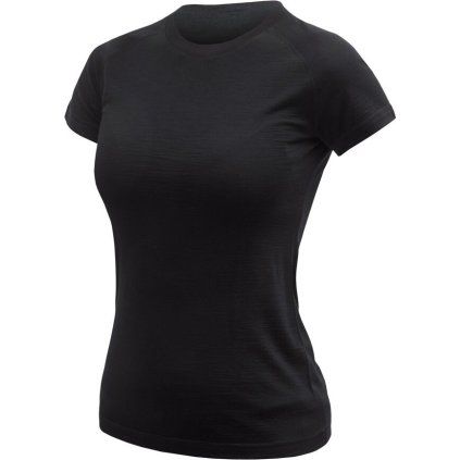 SENSOR MERINO ACTIVE NO LOGO dámské triko kr.rukáv černá (Velikost S, Barva černá)