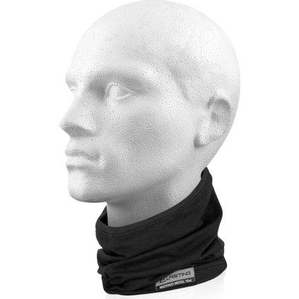 Unisex merino nákrčník LASTING krátký TULS černý (Velikost UNI)