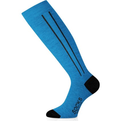 Unisex lyžařské merino podkolenky LASTING Fwc modré (Velikost M)