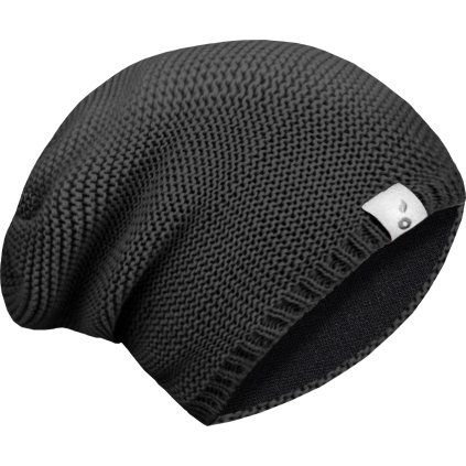 Dámská čepice UNUO pletená, Černá (Velikost Dámská (56 - 58 cm))