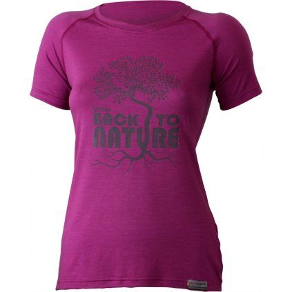 Dámské merino triko LASTING Back fialová (Velikost XL)