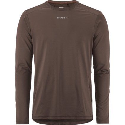 Pánské funkční triko CRAFT ADV Essence LS 2 - hnědá (Velikost S)