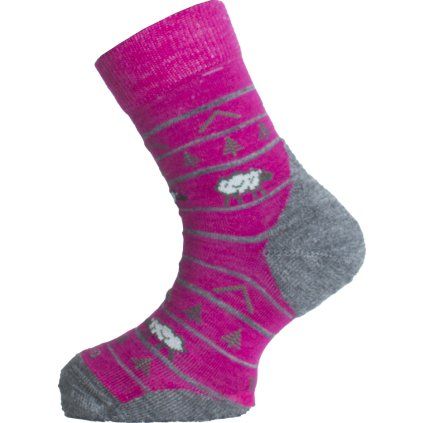 Dětské merino ponožky LASTING Tjl fialové (Velikost S)