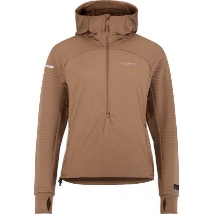 Dámská běžecká bunda CRAFT SubZ Light Hood - hnědá (Velikost XS)