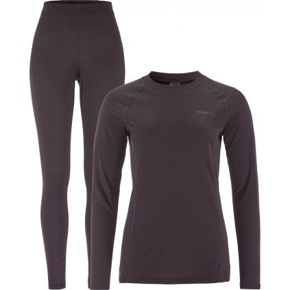 Dámský funkční termo set CRAFT CORE Warm Baselayer - fialová (Velikost XS)