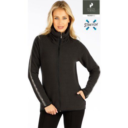 Dámská fleecová mikina LITEX na zip černá (Barva černá, Velikost S)