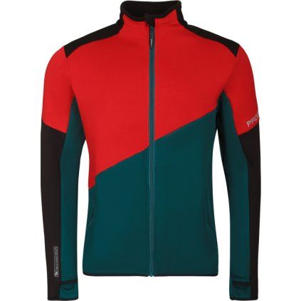 Pánská sportovní mikina PROGRESS Territory černá/červená/zelená (Velikost M)