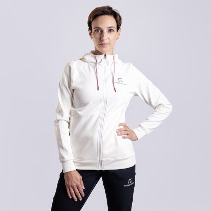 Dámská sportovní mikina PROGRESS Fuera s kapucí bílá (Velikost S)