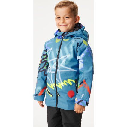 Dětská zimní bunda UNUO Polar, Kobaltová, Fantazie (Velikost 92/98, Věk 2-4 roky)