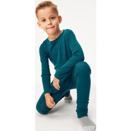 Dětské merino legíny UNUO, Petrolejová (Velikost 86/92, Věk 18-24 měsíců)