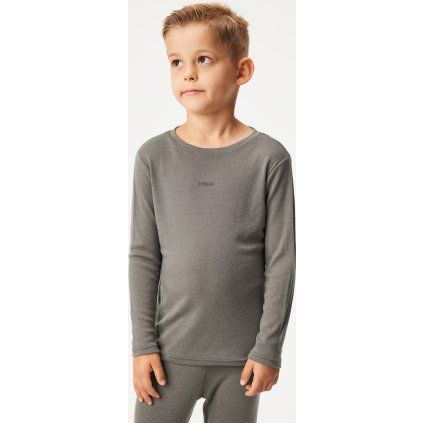 Dětské merino triko UNUO s dlouhým rukávem, Hnědá (Velikost 86/92, Věk 18-24 měsíců)