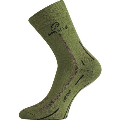 Merino ponožky LASTING Wls zelené (Velikost S)