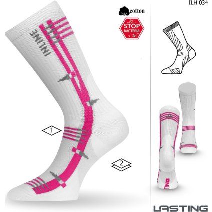 Funkční inline ponožky LASTING Ilh bílé (Velikost L)