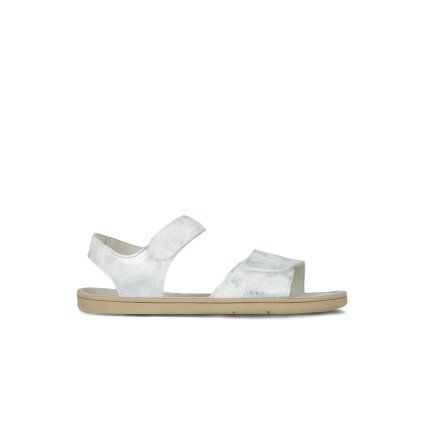 Dětské barefoot sandály BE LENKA Miami Kids třpytivě bílá (Velikost 27)