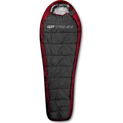 Zimní mumiový spacák TRIMM ARKTIS red/ dark grey (Velikost 185 cm, Orientace zipu Pravý, Barva red/ dark grey)
