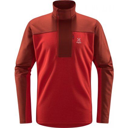 Pánská technická mikina Haglöfs ROC Flash Mid Halfzip - červená (Velikost S)
