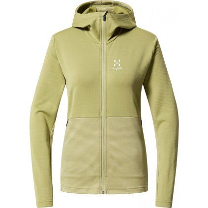Dámská mikina Haglöfs Lark Mid Hood - světle zelená (Velikost S)