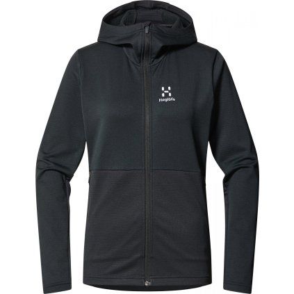 Dámská mikina Haglöfs Lark Mid Hood - černá (Velikost XS)