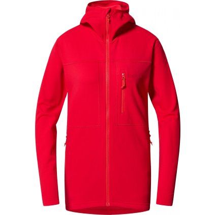 Dámská fleecová mikina Haglöfs Rosson Mid hood - červená (Velikost XS)