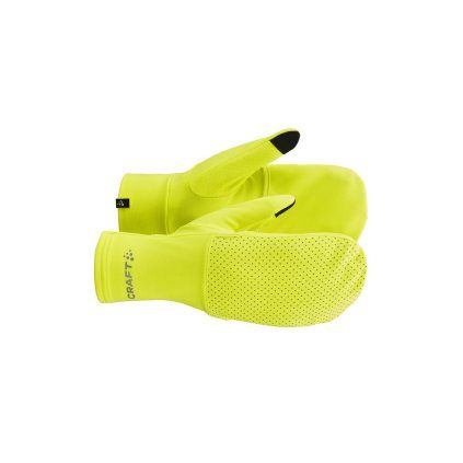 Běžecké rukavice CRAFT Lumen Fleece Hybrid 2 - žlutá (Velikost S)