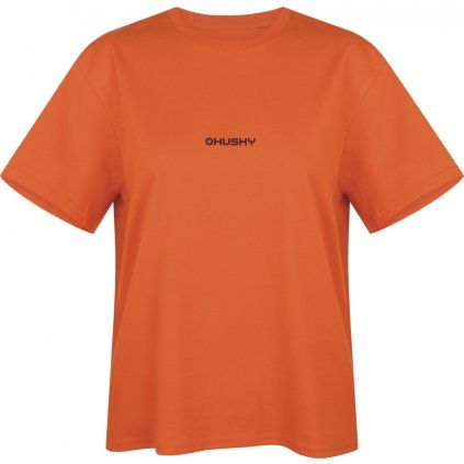 Dámské bavlněné triko HUSKY Tee Stamp L oranžové (Velikost L)