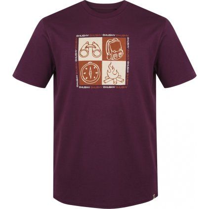 Pánské bavlněné triko HUSKY Tee Square M fialové (Velikost L)