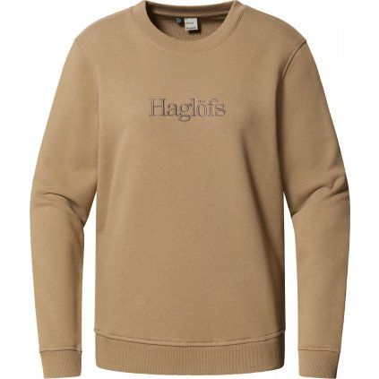 Dámská bavlněná mikina Haglöfs Crewneck - hnědá (Velikost XS)