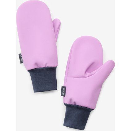 Dětské softshellové rukavice UNUO s fleecem Tap, Lila (Velikost S, Věk 2-4 roky)