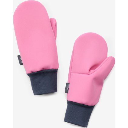 Dětské softshellové rukavice UNUO s fleecem Tap, Růžová (Velikost S, Věk 2-4 roky)