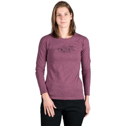 Dámské bavlněné triko NORTHFINDER Iyana fialové (VELIKOST XL)