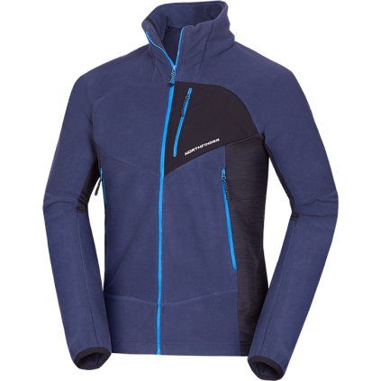 Pánský fleecový svetr NORTHFINDER Jedrzej modrý (VELIKOST 2XL)