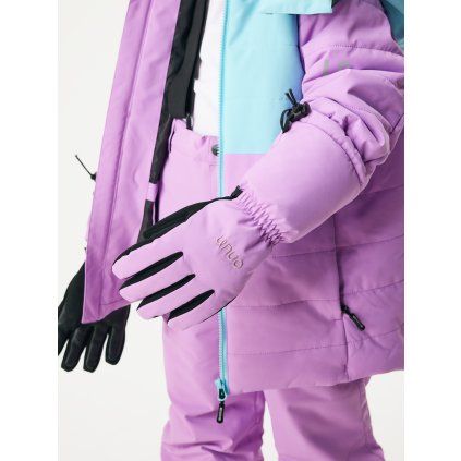 Dětské zimní rukavice UNUO prstové Ski, Lila (Velikost S, Věk 2-4 roky)