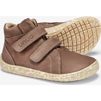 Dětské kotníkové barefoot boty UNUO, Hnědá (Velikost 27)