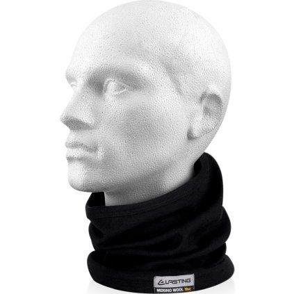Unisex merino nákrčník LASTING Buls krátký černý (Velikost UNI)