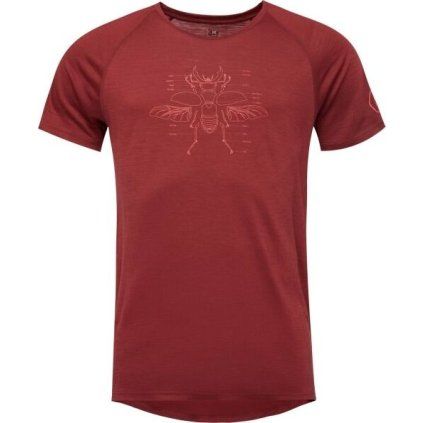 Pánské 100% Merino triko KLIMATEX Skadar vínová (Velikost 2XL)