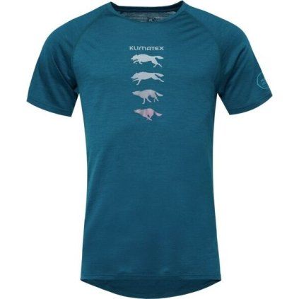 Pánské Merino Blend triko KLIMATEX Huron modrá (Velikost 2XL)