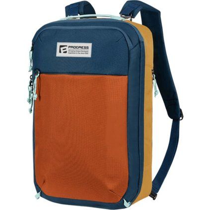 Cestovní batoh PROGRESS Travel Bag terakota/tm.modrá/žlutá (Velikost 25L)