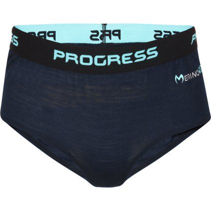 Dámské merino kalhotky PROGRESS MA KLHZ 125 - černo-modrá (Velikost S)