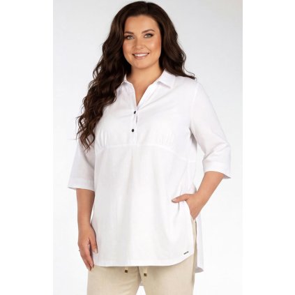 Dámská polokošile LITEX pro plnoštíhlé PLUS SIZE bílá (Velikost XL, Barva bílá)
