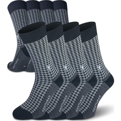 Merino ponožky NORTHMAN Muro Mercerized 4-pack černé (Velikost 42-44)
