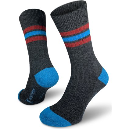 Merino ponožky NORTHMAN Larvik šedomoré (Velikost 42-44)