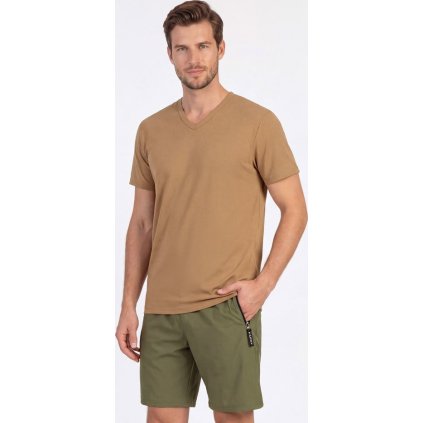 Pánské sportovní kraťasy LITEX zelené (Velikost M, Barva khaki)