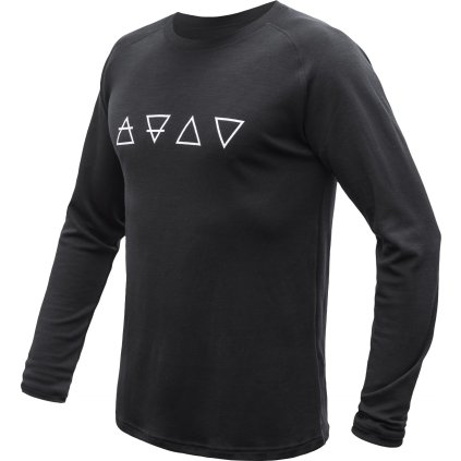 Pánské merino triko SENSOR Merino Blend Elements černé (Velikost S, Barva černá)