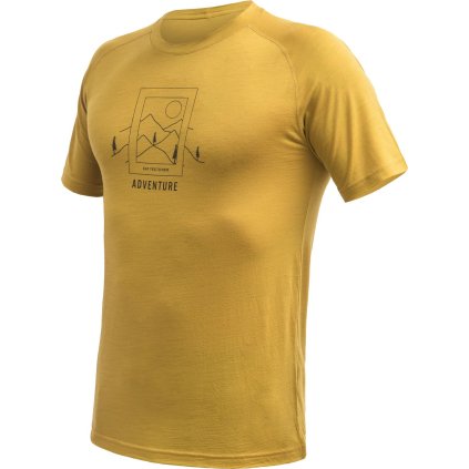 Pánské merino triko SENSOR Merino Air Say yes žluté (Velikost XL, Barva žlutá)