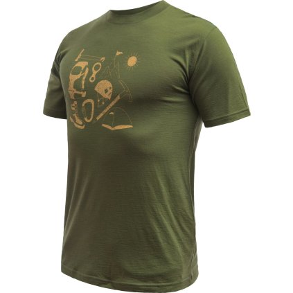 Pánské merino triko SENSOR Merino Active Hiking zelené (Barva zelená, Velikost XL)