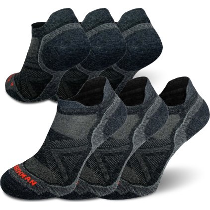 Běžecké merino ponožky NORTHMAN PRO Low 3-pack černé (Velikost 42-44)