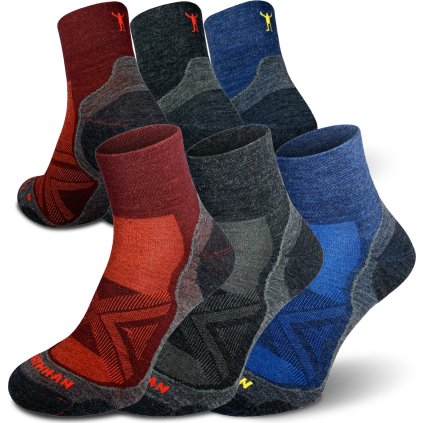 Běžecké merino ponožky NORTHMAN PRO Mid 3-pack barevný mix (Velikost 42-44)